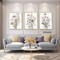 Wildflower Poster Pink Watercolor Botanical Floral Wall Art Colorful Canvas Prints Set of 3 Modern Minimalist Flower Pictures Decor Painting Bedroom Bathroom Living Room Unframed